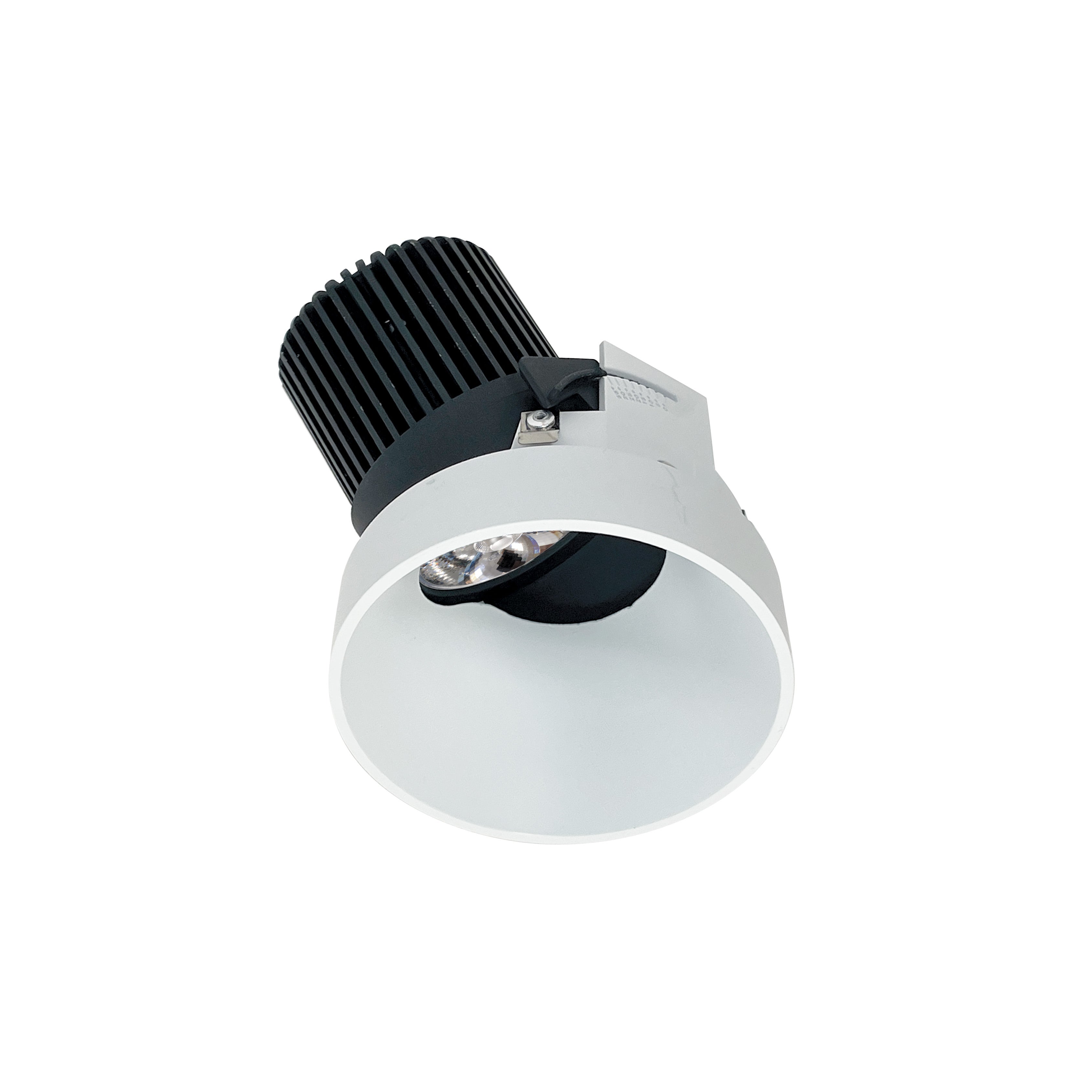 Nora Lighting NIO-4RTSLA30QMPW 4" Iolite LED Round Trimless Adjustable Slot, 10-Degree Optic, 800lm / 12W, 3000K - Matte Powder White