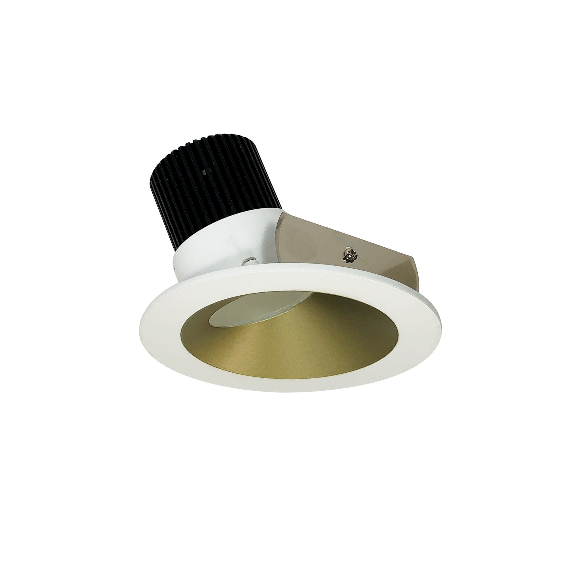 Nora Lighting NIO-4RWCDXCHMPW 4" Iolite LED Round Wall Wash, 800lm / 14W, Comfort Dim - Champagne Haze Reflector / Matte Powder White Flange