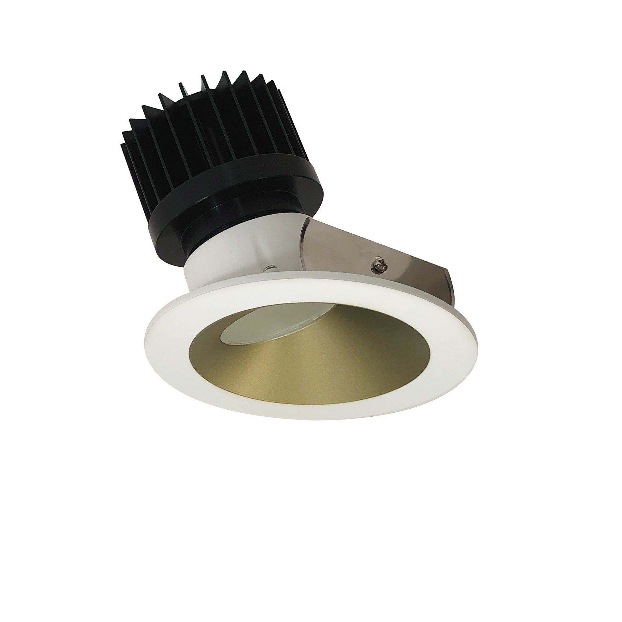 Nora Lighting NIO-4RW30XCHMPW/HL 4" Iolite LED Round Wall Wash, 1500lm/2000lm (varies by housing), 3000K - Champagne Haze Reflector / Matte Powder White Flange