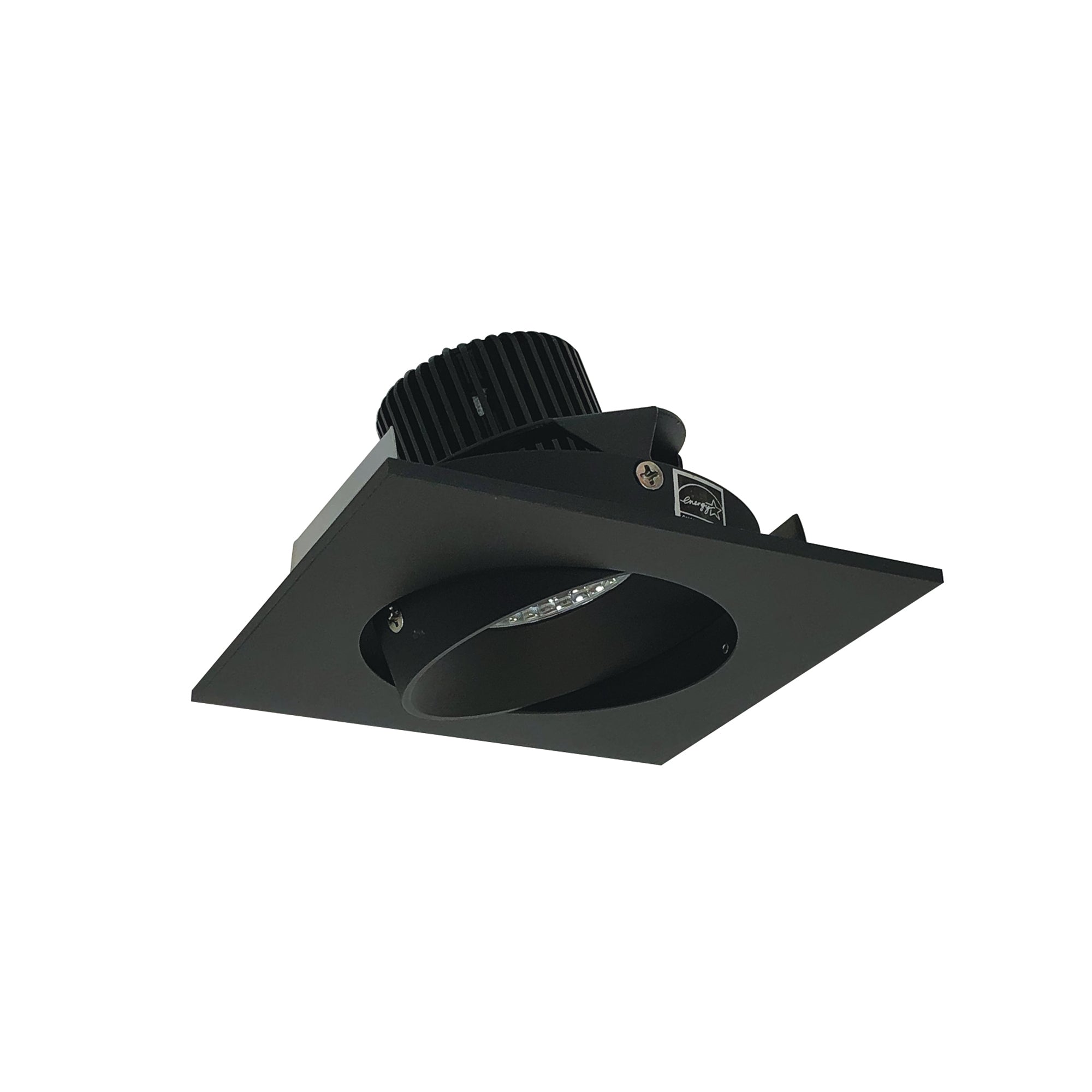 Nora Lighting NIO-4SC50XBB 4" Iolite LED Square Adjustable Cone Reflector, 800lm / 14W, 5000K - Black Reflector / Black Flange