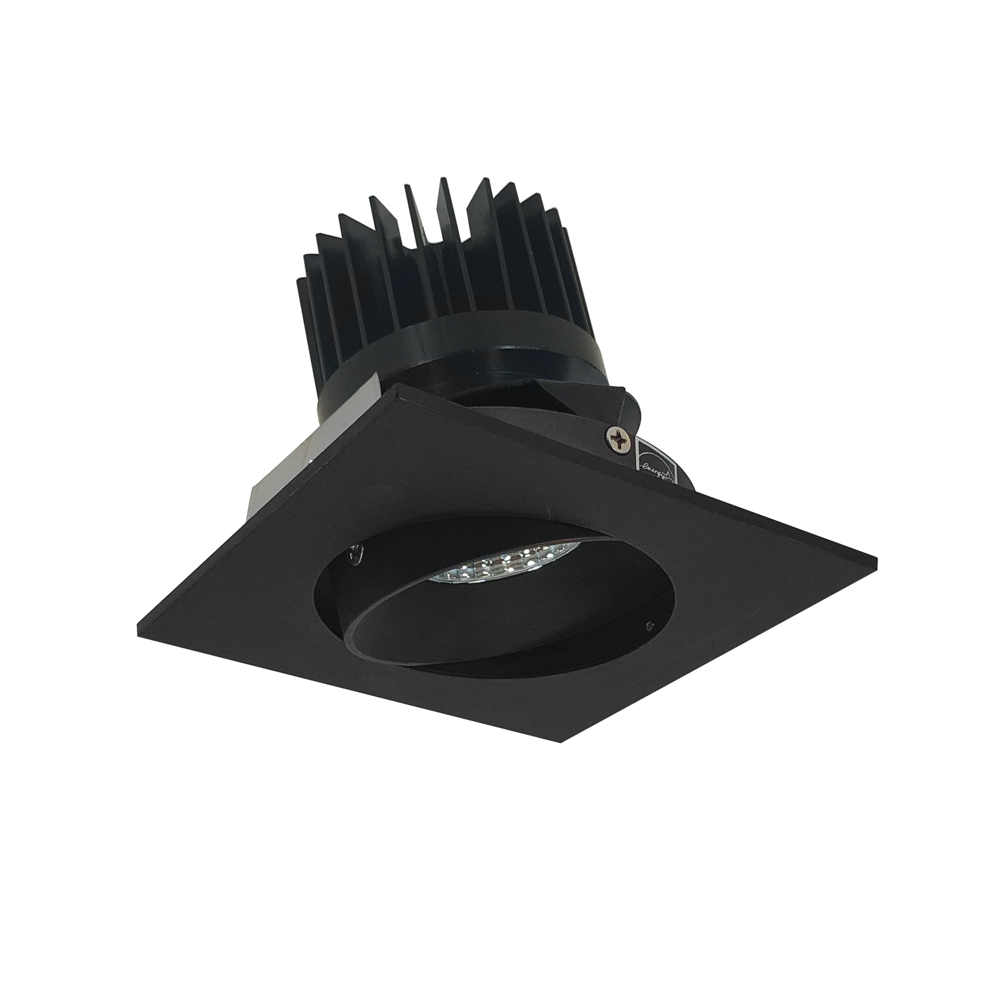 Nora Lighting NIO-4SC30XBB/HL 4" Iolite LED Square Adjustable Cone Reflector, 1500lm/2000lm/2500lm (varies by housing), 3000K - Black Reflector / Black Flange