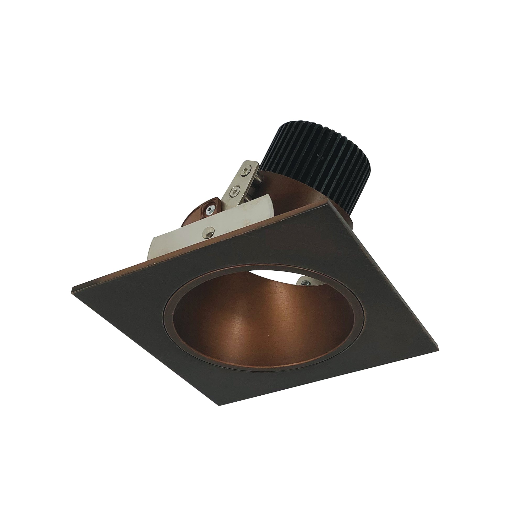 Nora Lighting NIO-4SD40QBZ 4" Iolite LED Square Adjustable Reflector With Round Aperture, 10-Degree Optic, 800lm / 12W, 4000K - Bronze Reflector / Bronze Flange