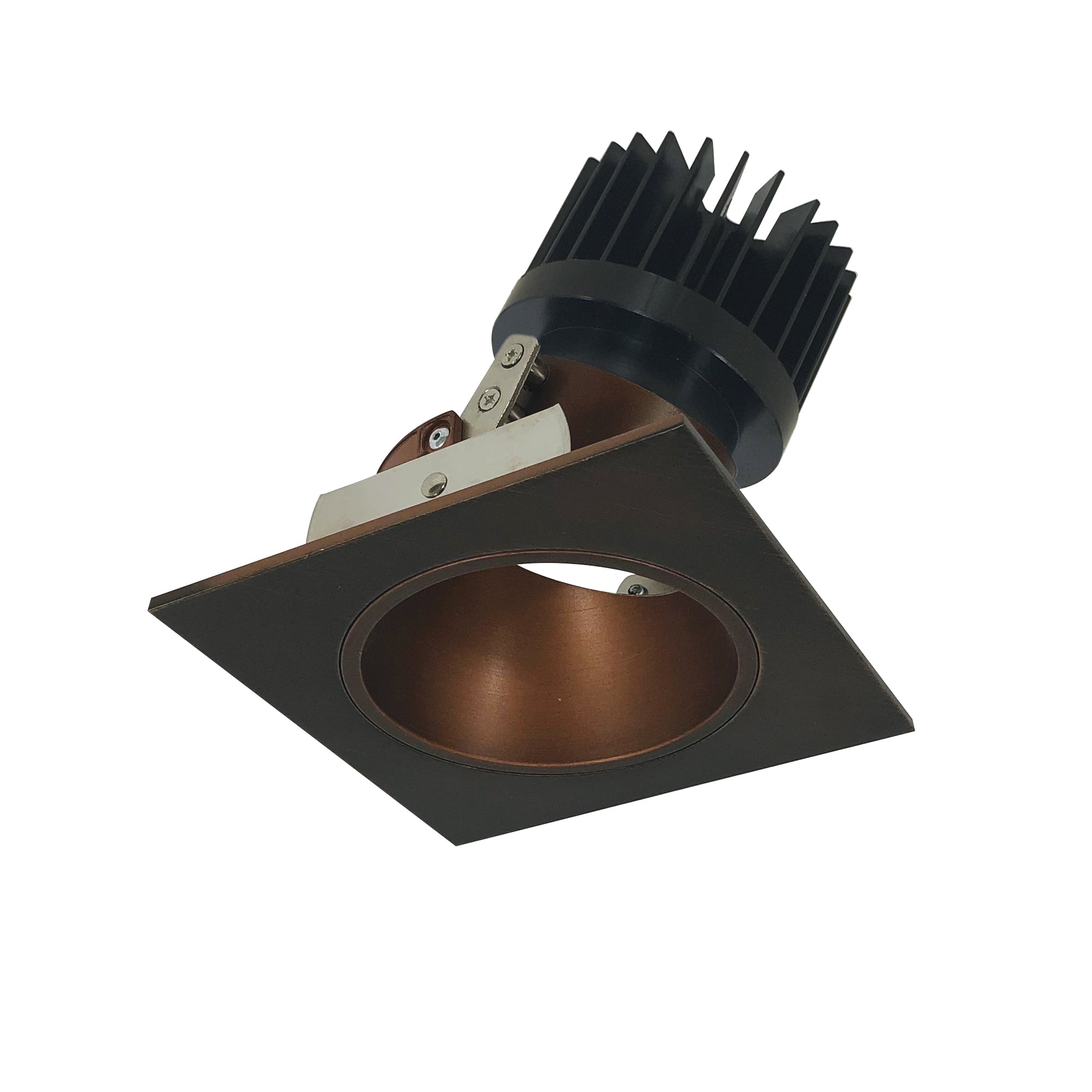 Nora Lighting NIO-4SD30XBZ/HL 4" Iolite LED Square Adjustable Reflector With Round Aperture, 1500lm/2000lm (varies by housing), 3000K - Bronze Reflector / Bronze Flange