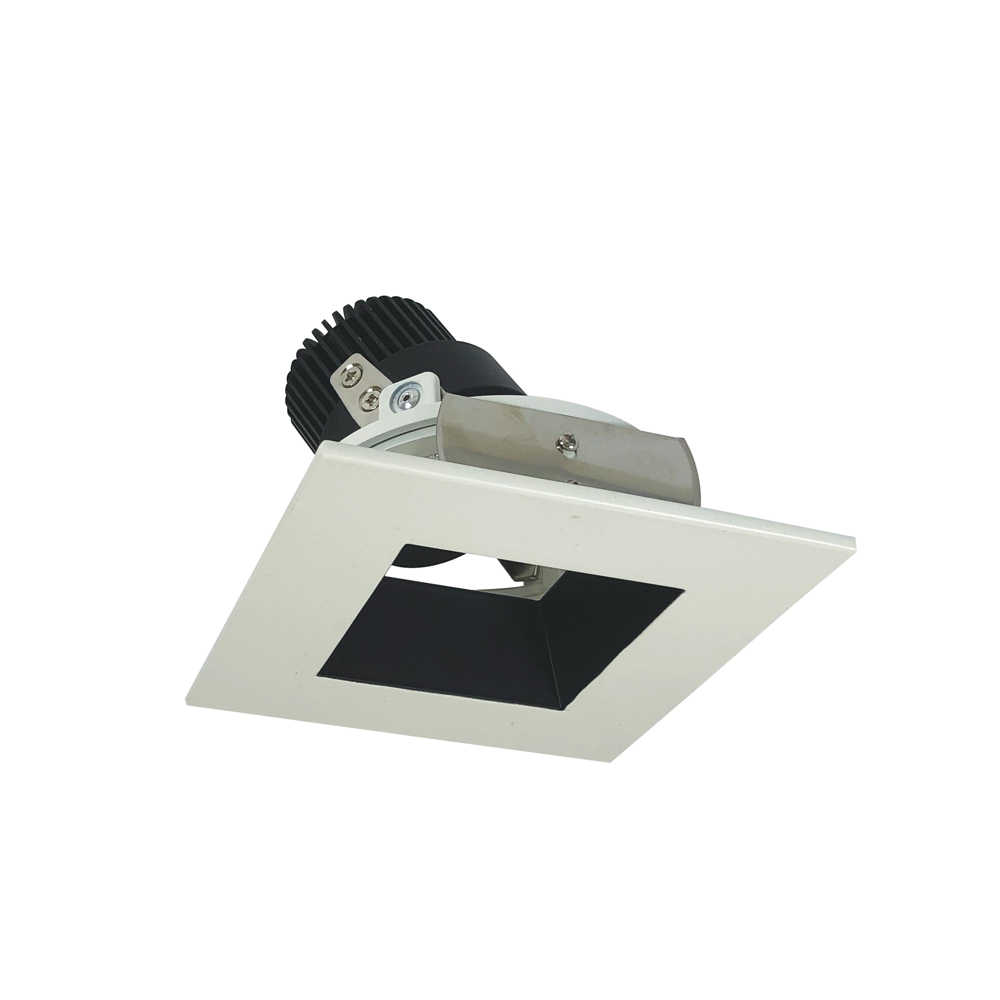 Nora Lighting NIO-4SDSQ27XBW/10 4" Iolite LED Square Adjustable Reflector With Square Aperture, 1000lm / 14W, 2700K - Black Reflector / White Flange