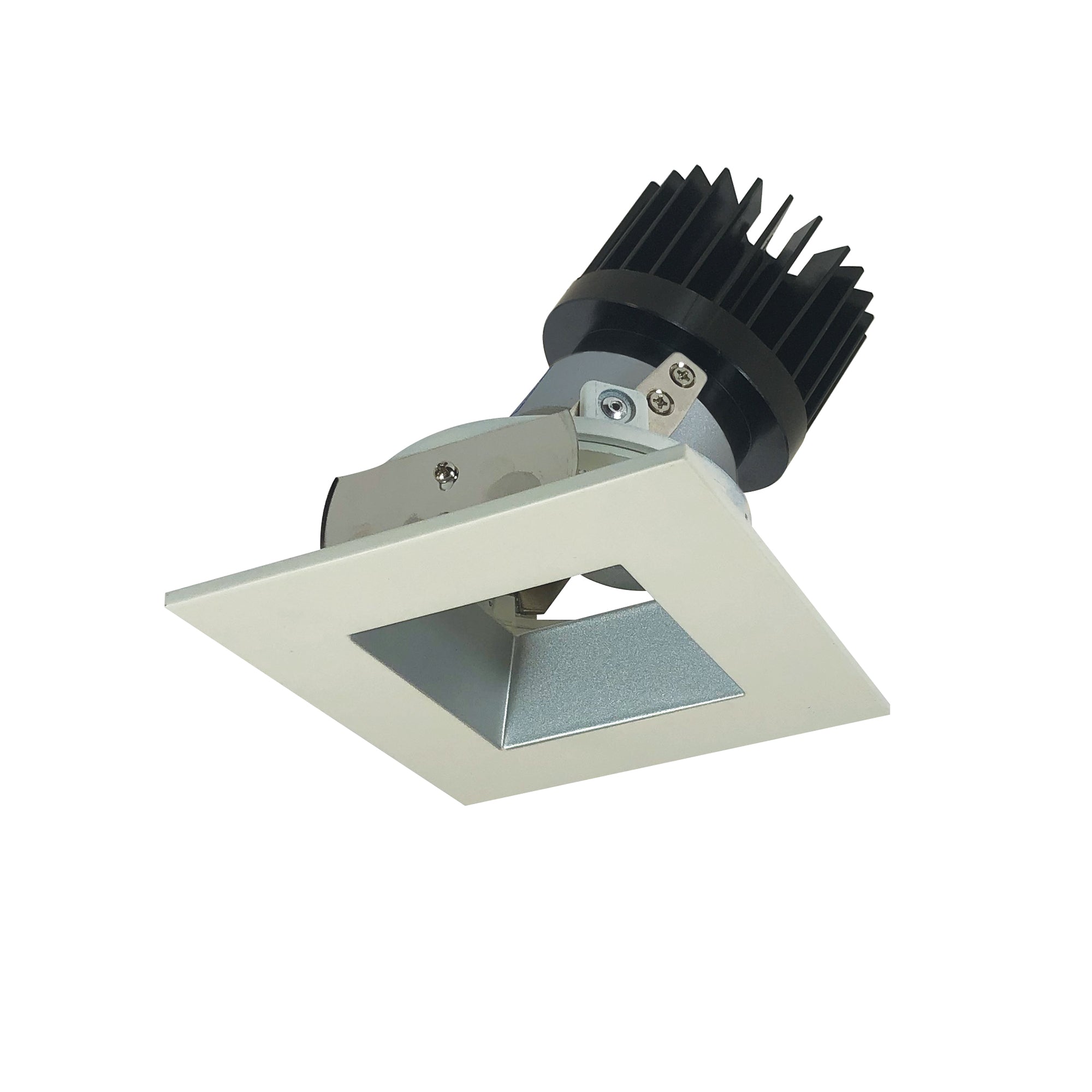 Nora Lighting NIO-4SDSQ30XHW/HL 4" Iolite LED Square Adjustable Reflector With Square Aperture, 1500lm/2000lm (varies by housing), 3000K - Haze Reflector / White Flange