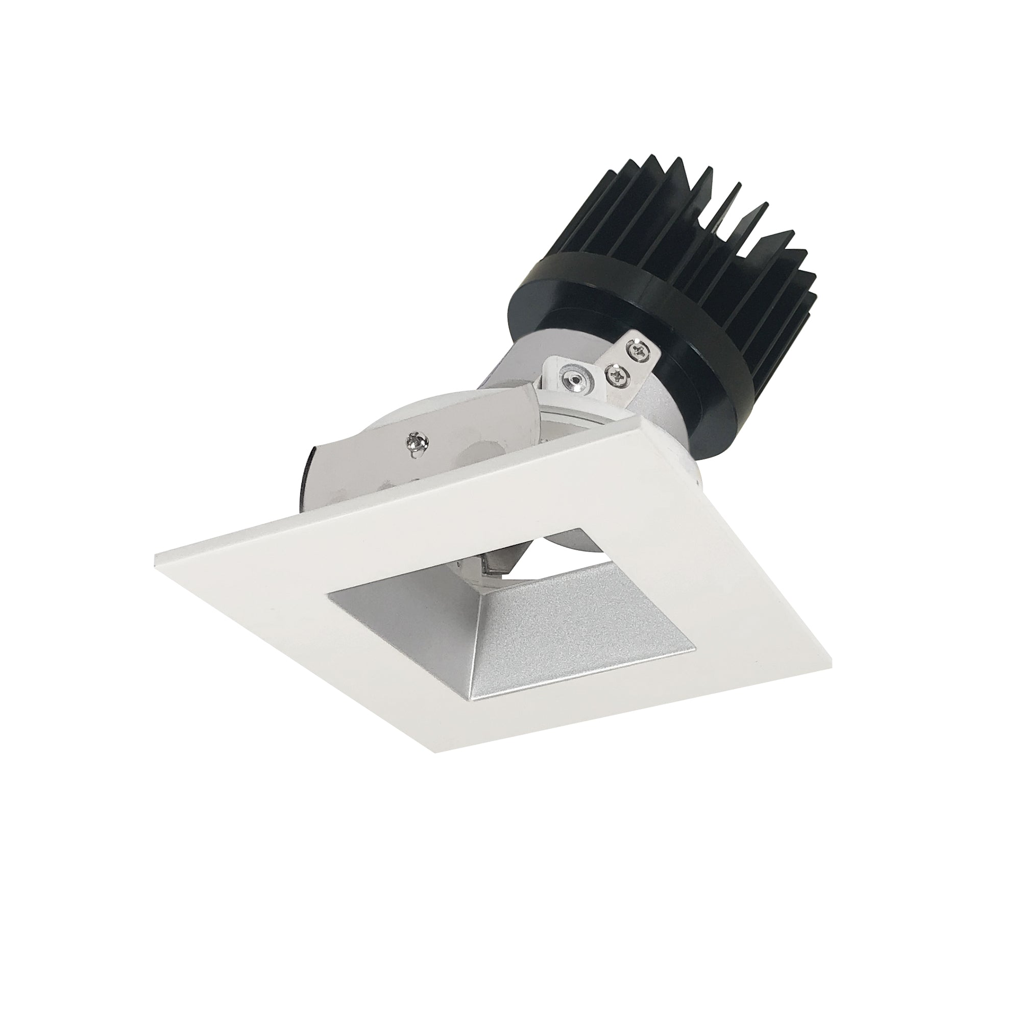 Nora Lighting NIO-4SDSQ50XHZMPW/HL 4" Iolite LED Square Adjustable Reflector With Square Aperture, 1500lm/2000lm (varies by housing), 5000K - Haze Reflector / Matte Powder White Flange