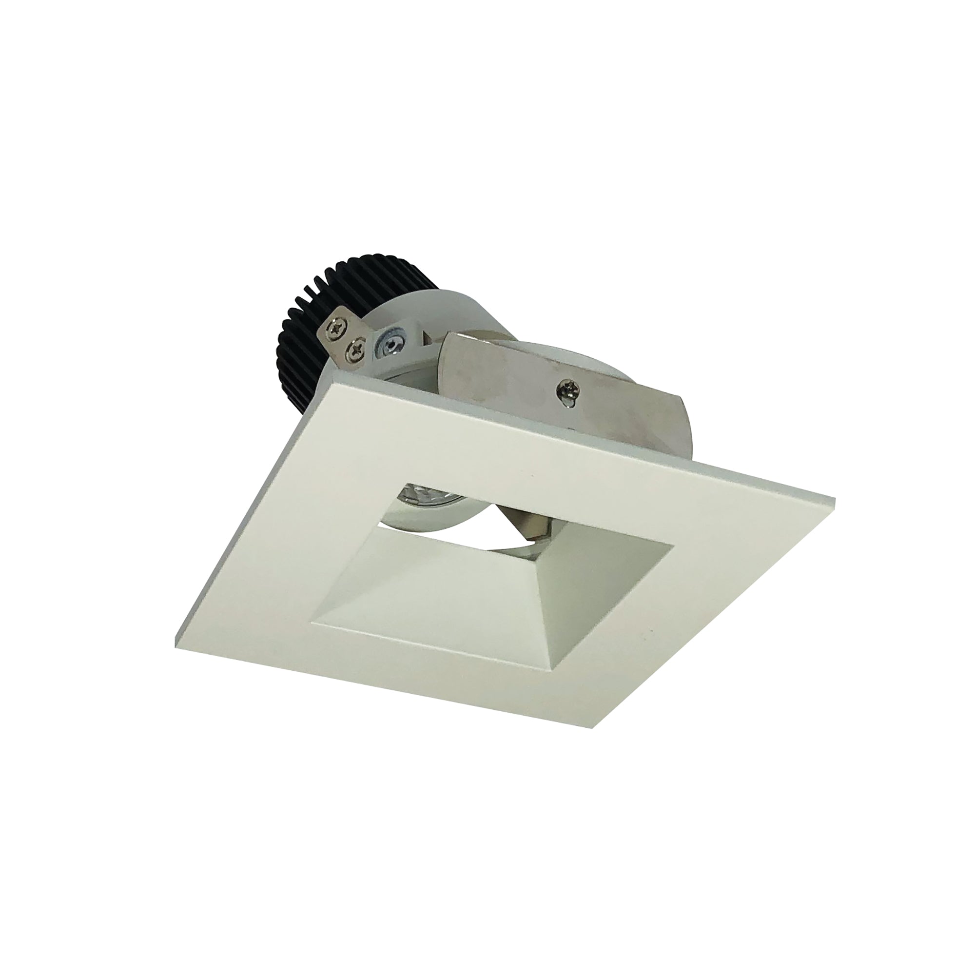 Nora Lighting NIO-4SDSQ30XWW/10 4" Iolite LED Square Adjustable Reflector With Square Aperture, 1000lm / 14W, 3000K - White Reflector / White Flange