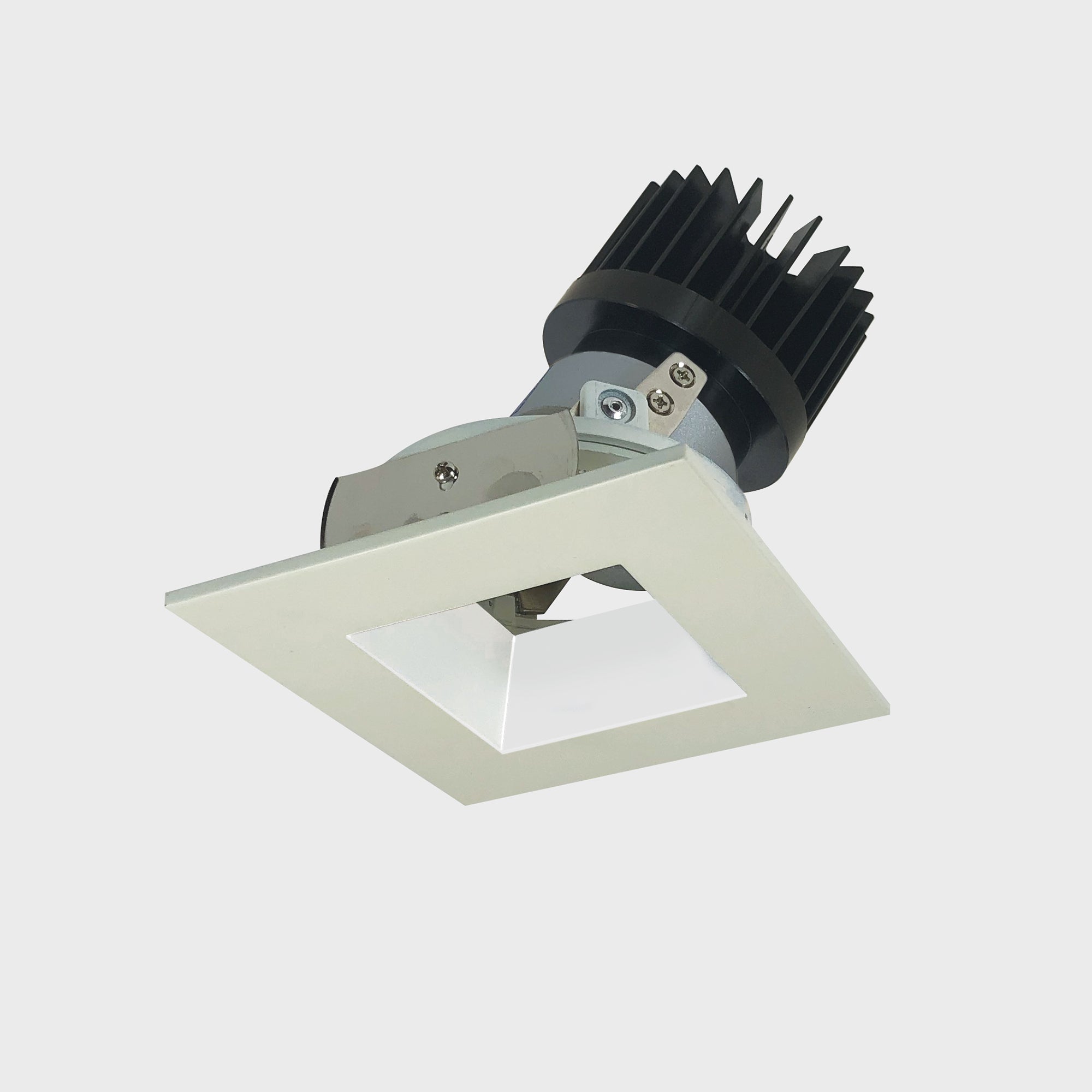 Nora Lighting NIO-4SDSQ30XWW/HL 4" Iolite LED Square Adjustable Reflector With Square Aperture, 1500lm/2000lm (varies by housing), 3000K - White Reflector / White Flange