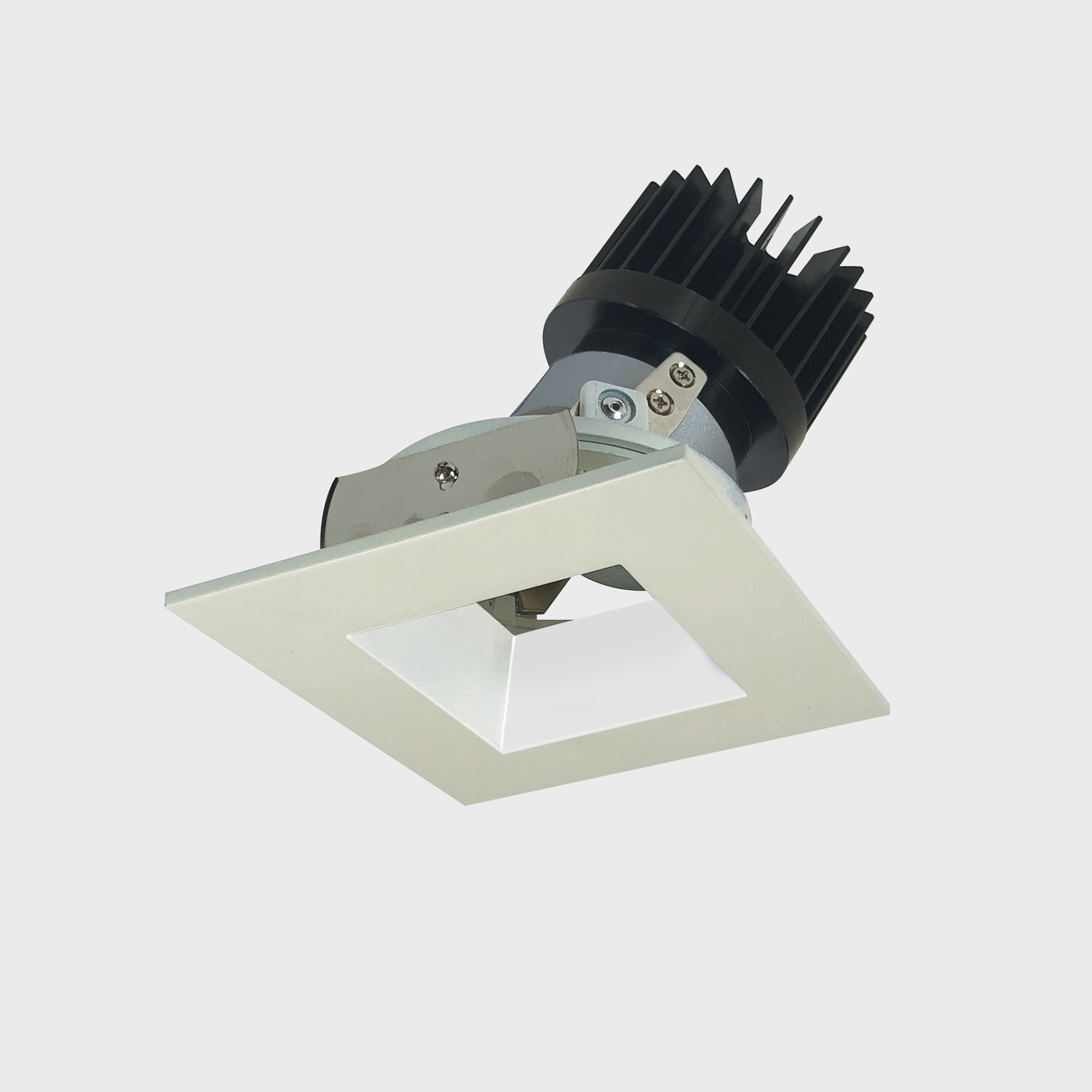 Nora Lighting NIO-4SDSQ35XWW/HL 4" Iolite LED Square Adjustable Reflector With Square Aperture, 1500lm/2000lm (varies by housing), 3500K - White Reflector / White Flange