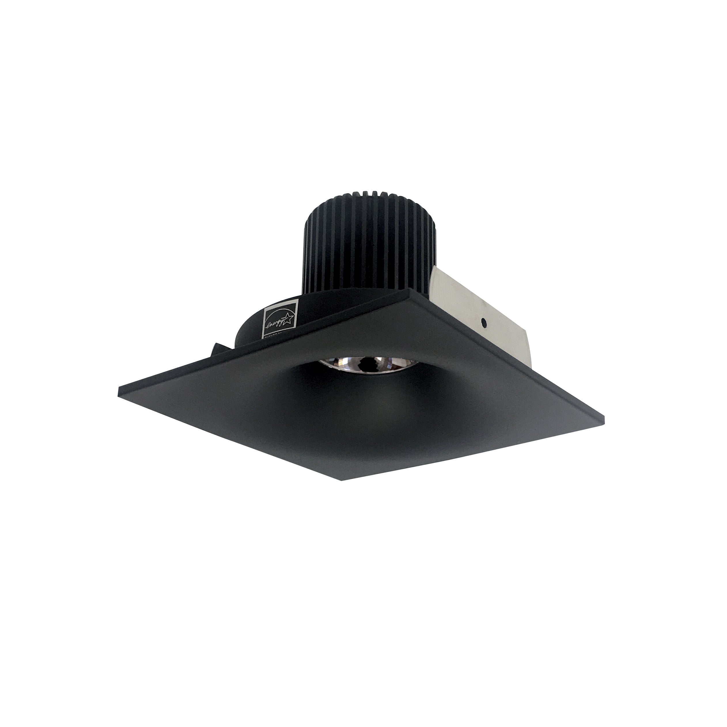 Nora Lighting NIO-4SNB30QBB 4" Iolite LED Square Bullnose, 10-Degree Optic, 800lm / 12W, 3000K - Black