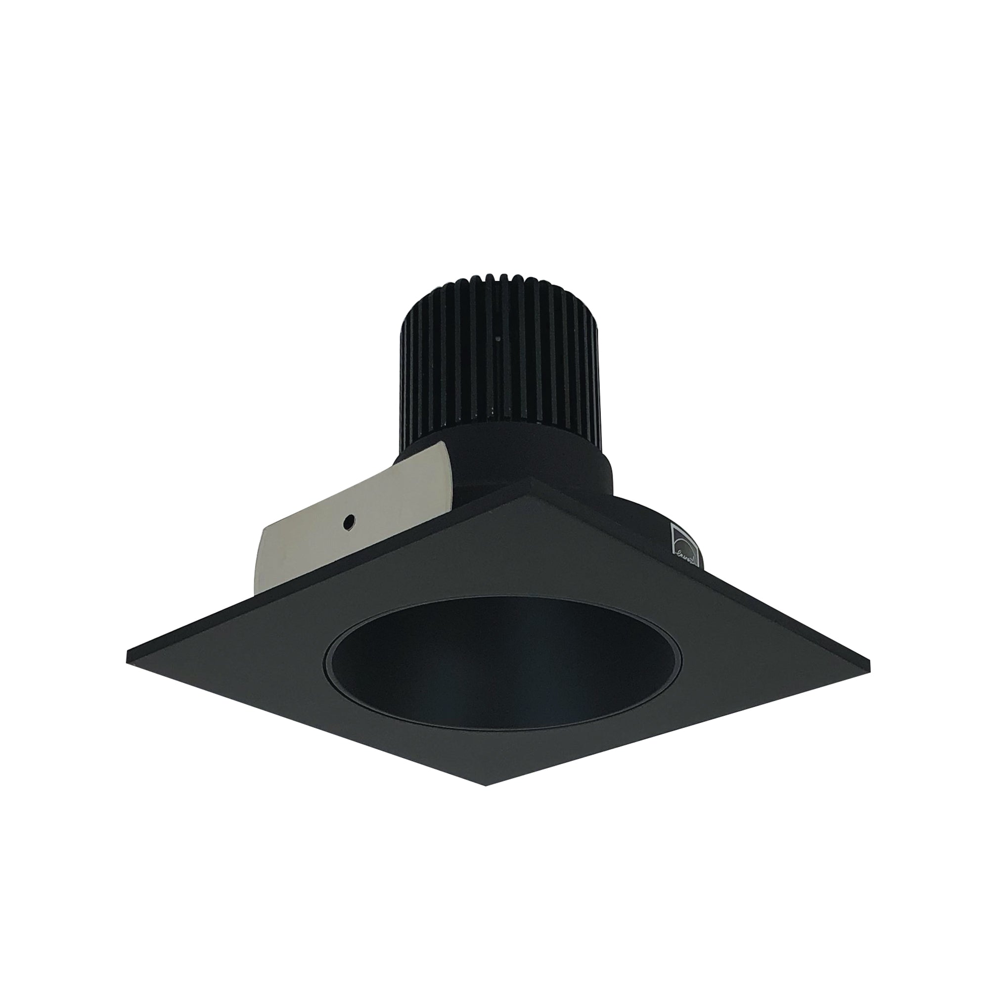 Nora Lighting NIO-4SNDCCDXBB 4" Iolite LED Square Reflector With Round Aperture, 800lm / 14W, Comfort Dim - Black Reflector / Black Flange