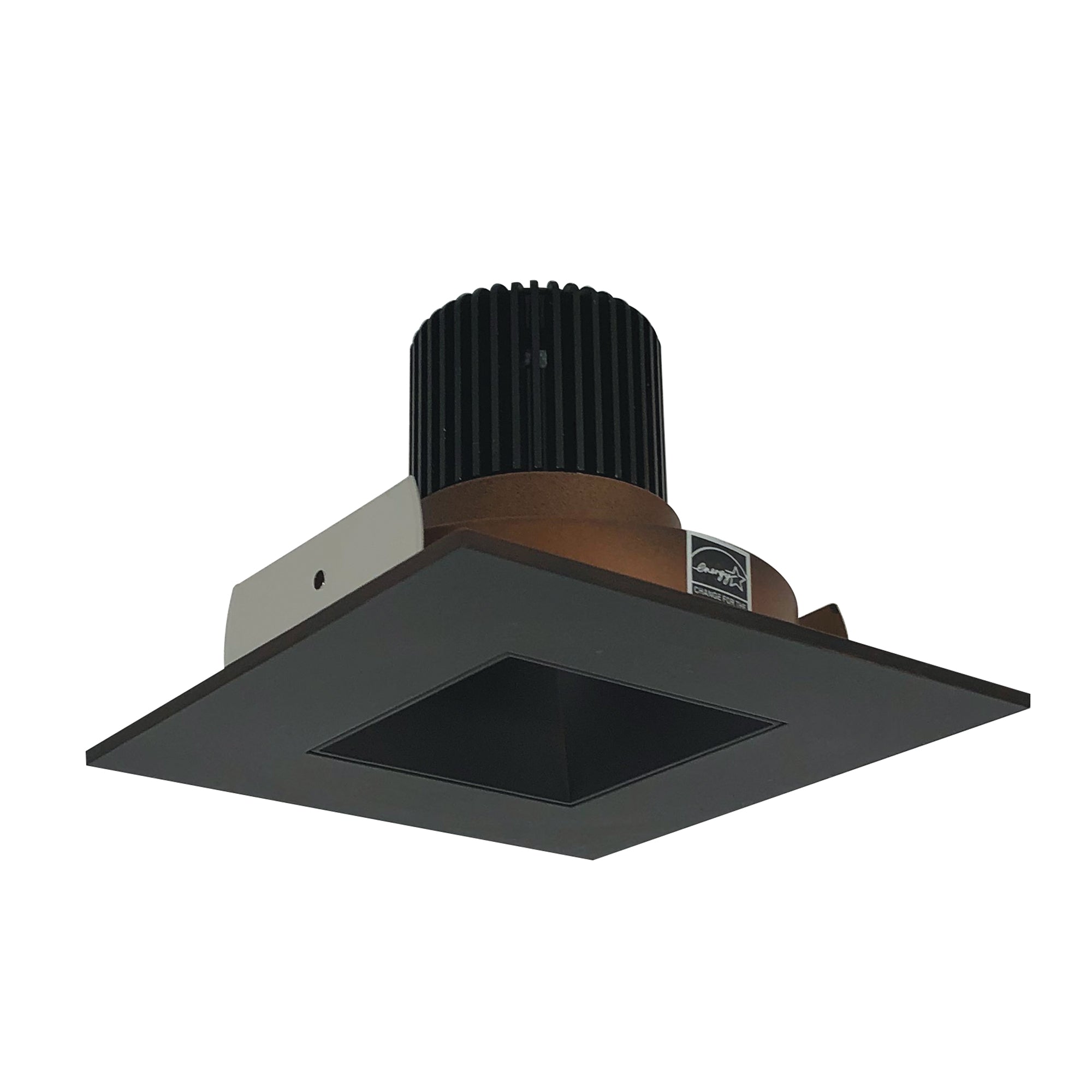 Nora Lighting NIO-4SNDSQ27XBZ/10 4" Iolite LED Square Reflector With Square Aperture, 1000lm / 14W, 2700K - Bronze Reflector / Bronze Flange