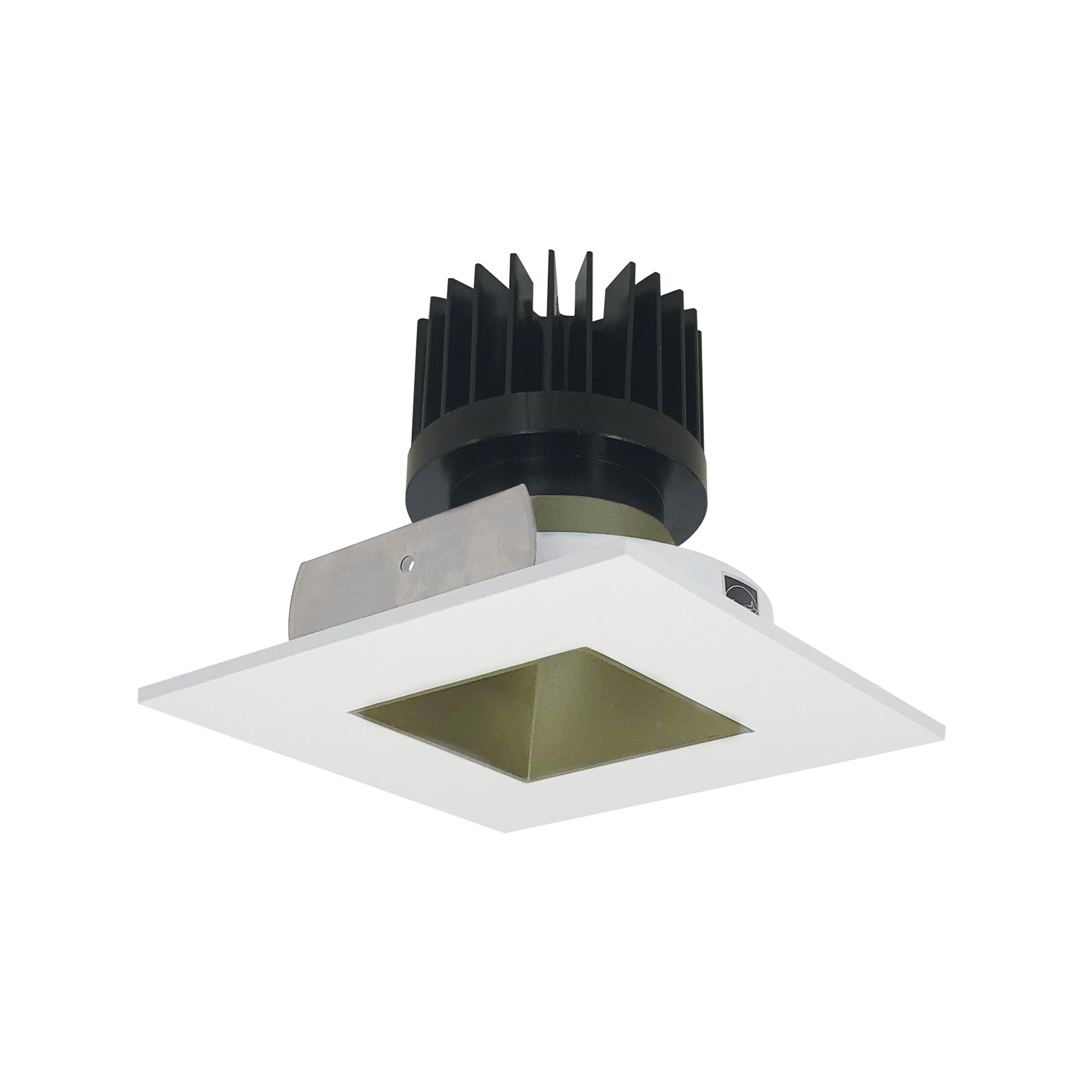 Nora Lighting NIO-4SNDSQ30XCHMPW/HL 4" Iolite LED Square Reflector With Square Aperture, 1500lm/2000lm/2500lm (varies by housing), 3000K - Champagne Haze Reflector / Matte Powder White Flange