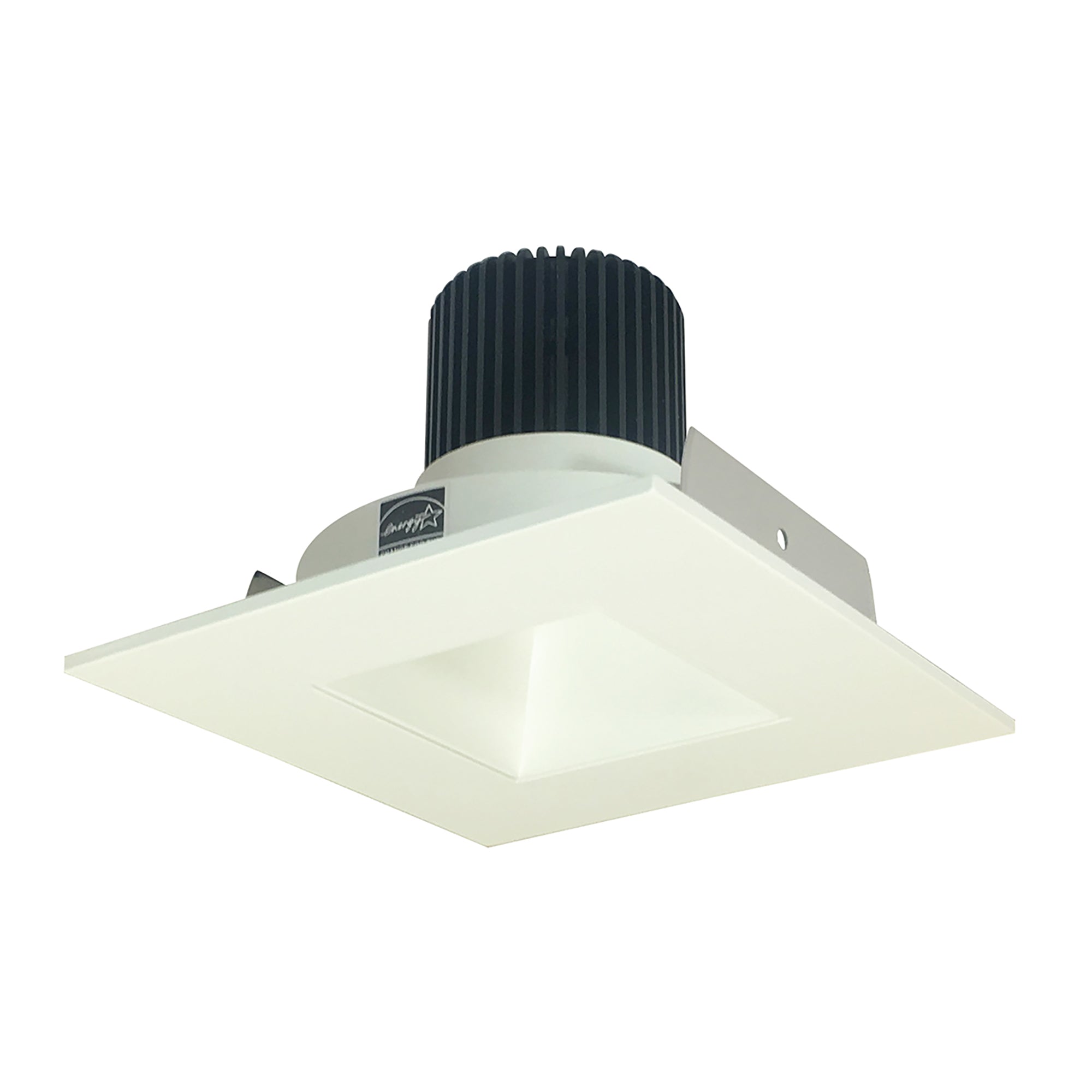 Nora Lighting NIO-4SNDSQ35XWW/10 4" Iolite LED Square Reflector With Square Aperture, 1000lm / 14W, 3500K - White Reflector / White Flange