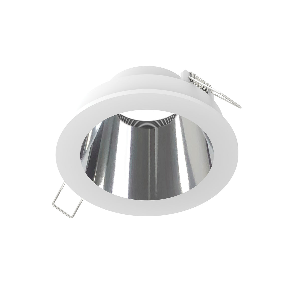 Nora Lighting NIOC-4RNDCCMPW 4" Iolite Can-less Round Downlight Trim - Specular Clear Reflector / Bright  White Flange