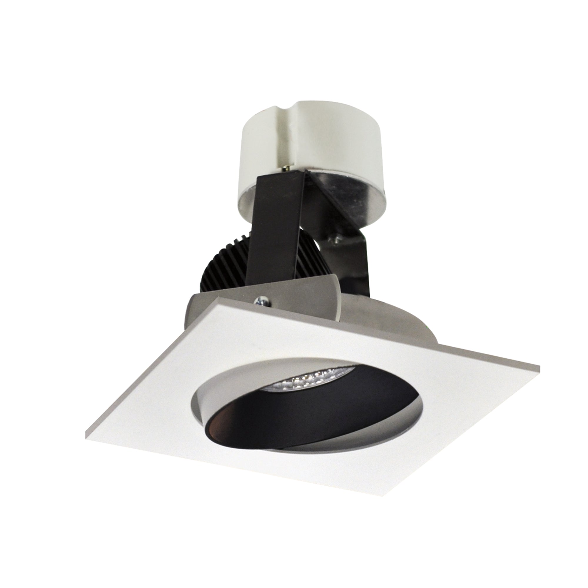 Nora Lighting NIR-4SC40XBW/10 4" Iolite LED Square Adjustable Cone Retrofit, 1000lm, 12W, 4000K - Black Reflector - Warm White Flange