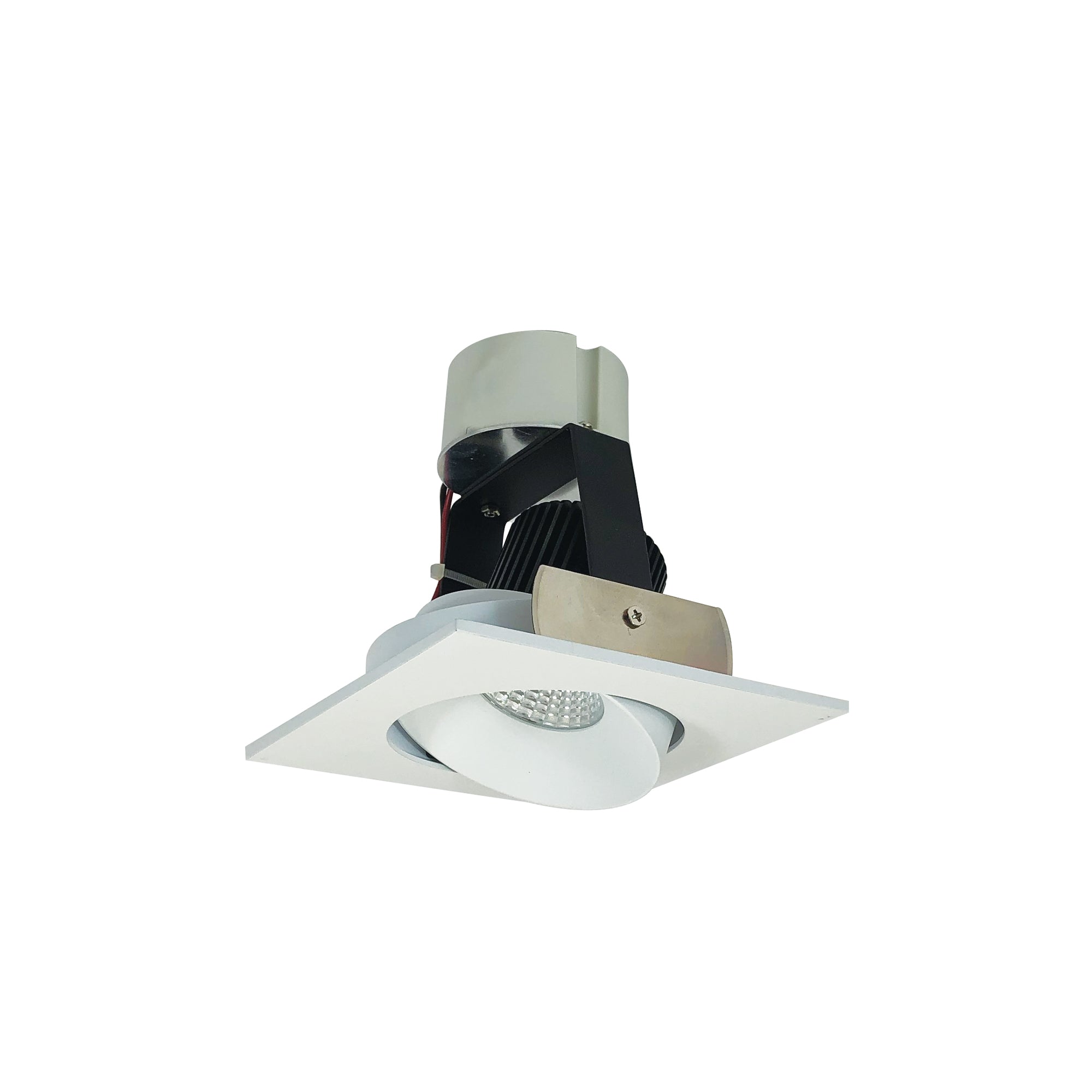 Nora Lighting NIR-4SC35XMPW/10 4" Iolite LED Square Adjustable Cone Retrofit, 1000lm, 12W, 3500K - Bright White Reflector - Bright White Flange