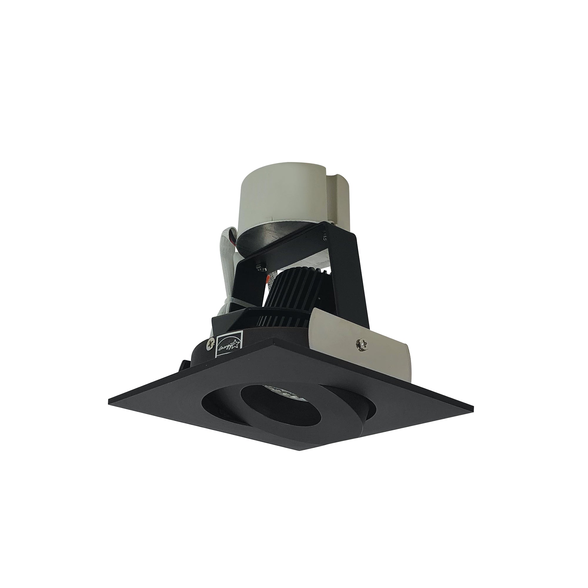 Nora Lighting NIR-4SG35XBB/10 4" Iolite LED Square Adjustable Gimbal Retrofit, 1000lm, 12W, 3500K - Black Finish