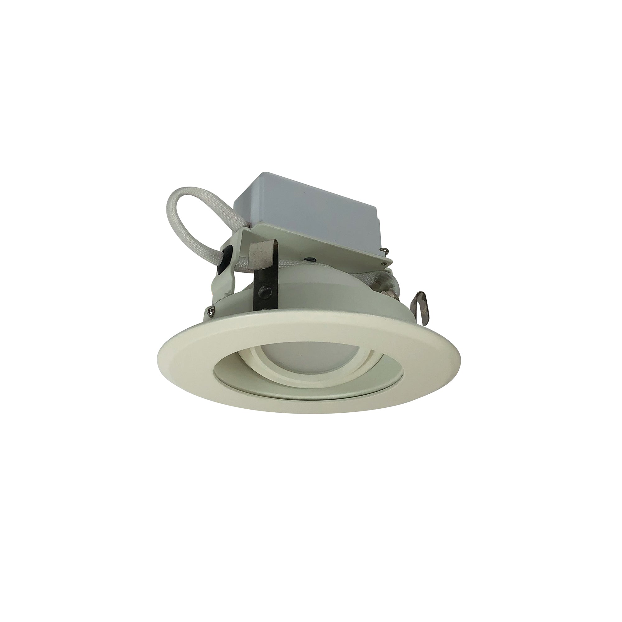 Nora Lighting NLCBC-46935XWWLE4EM 4" Cobalt Adjustable LED Retrofit, 1000lm, 12W, 3500K - White Reflector, White Flange, 120V-277V input, Triac, ELV