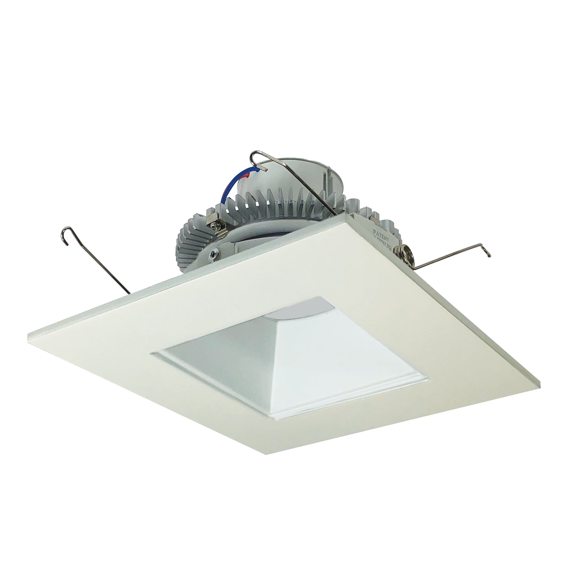 Nora Lighting NLCBC2-65627MPW/10EM 6" Cobalt Click Square Retrofit Reflector with Square Aperture, 1000lm, 12W, 2700K, Matte Powder White Reflector, Matte Powder White Flange