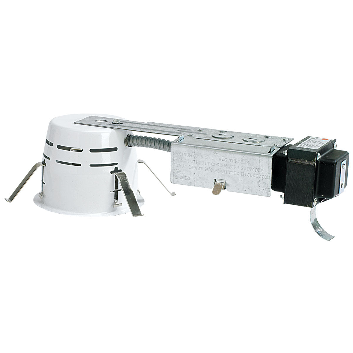 Nora Lighting NLR-403S/20 4" Shallow Low Voltage Remodel Housing, 120V/12V Mag. Transformer, Rated 20W