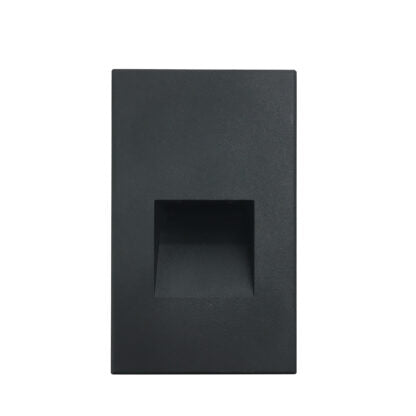 Nora Lighting NSW-730/SCB Ari LED Step Light w/ Vertical Wall Wash Face Plate, 95lm, 3W, 5CCT - Black Finish