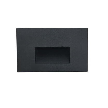 Nora Lighting NSW-740/SCB Ari LED Step Light w/ Horizontal Wall Wash Face Plate, 125lm, 3W, 5CCT - Black Finish