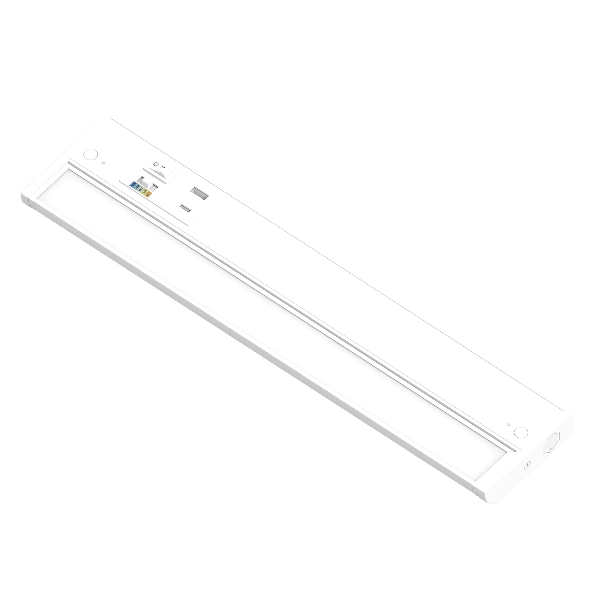 Nora Lighting NUDA-16TWMPW/USB 16" 120V Adjustable LEDUR Under Cabinet with Selectable CCT & USB Ports - Matte Powder White Finish