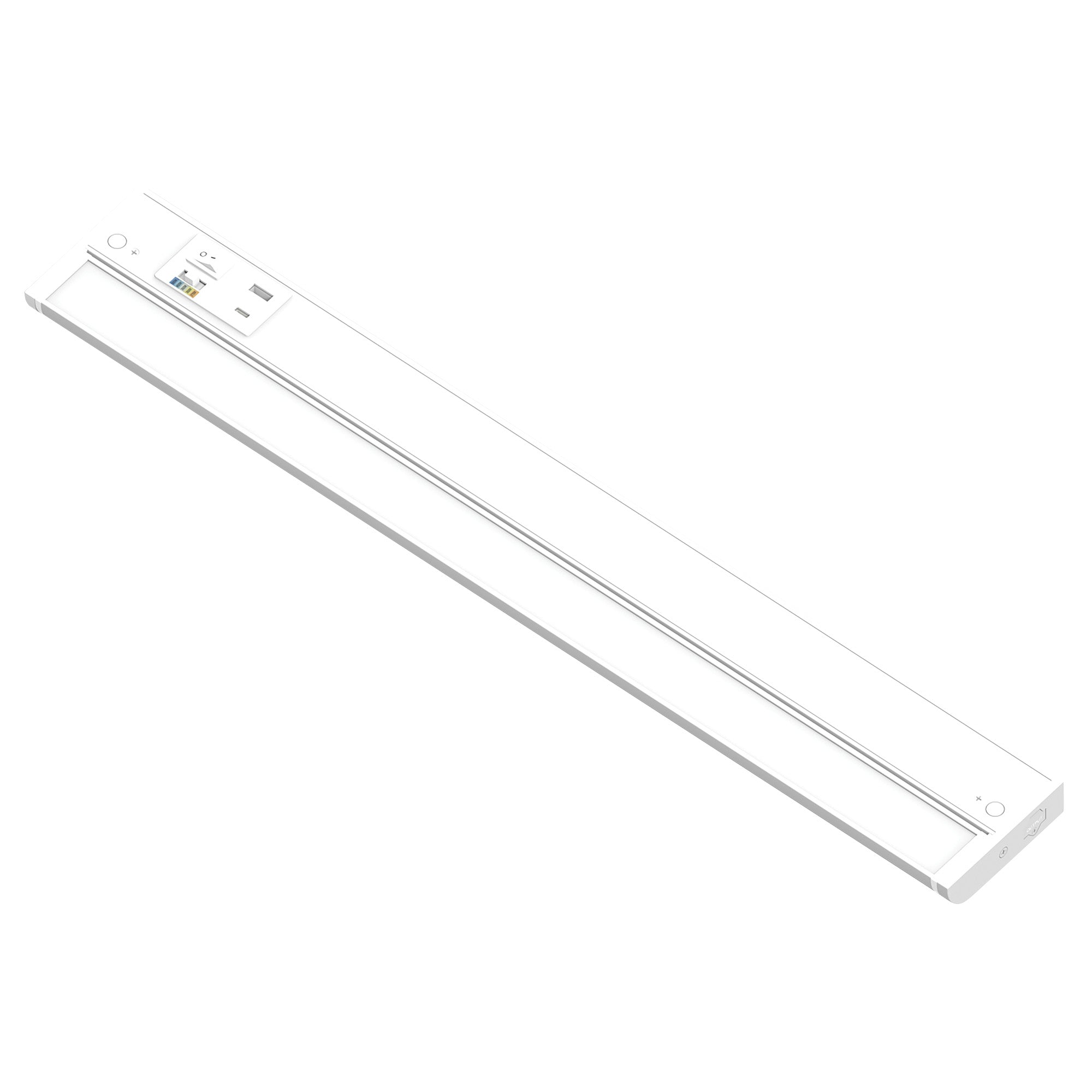 Nora Lighting NUDA-24TWMPW/USB 24" 120V Adjustable LEDUR Under Cabinet with Selectable CCT & USB Ports - Matte Powder White Finish