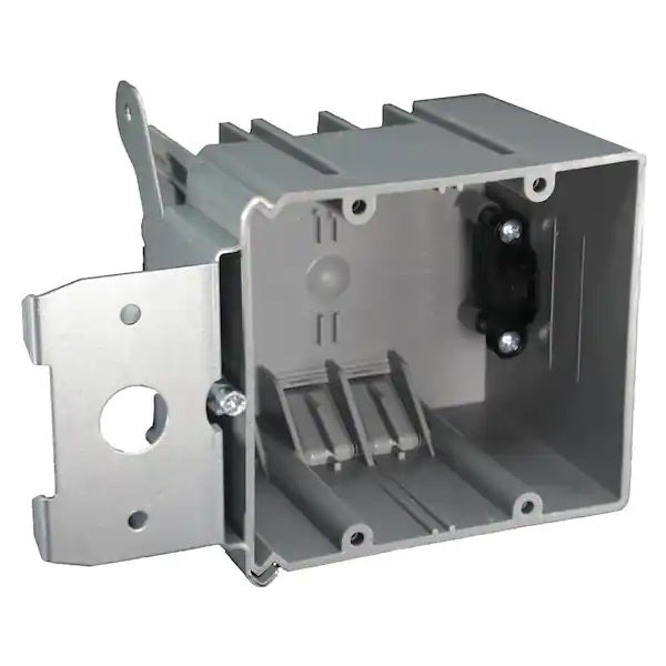 Non-Metallic Two-Gang Adjustable Vertical Outlet Box - New Work, 34 Cubic