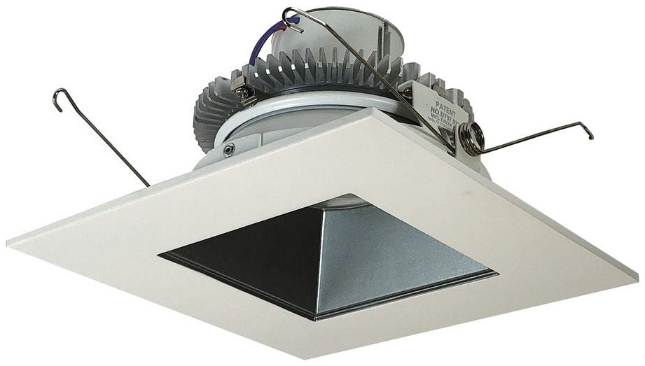 Nora Lighting NLCBC2-65630PW/10LE4EM 6" Cobalt Click Square Retrofit Reflector with Square Aperture, 1000lm, 12W, 3000K, Pewter Reflector, White Flange, 120-277V input, Phase or 0-10V dimming