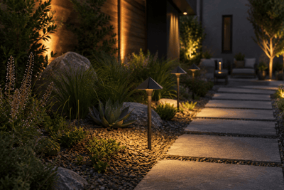 ABBA Lighting PLB19 Heavy-Duty Cast Brass Pyramid Path Light, 12V Low Voltage, G4 LED Compatible, IP65 - Dark Brass Finish