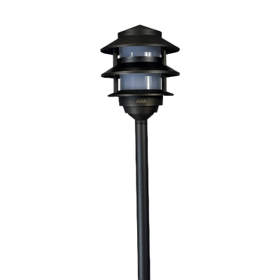 ABBA Lighting USA PLB22-DB Heavy-Duty Cast Brass Pagoda Path Light, 12V Low Voltage, G4 LED Compatible, IP65 - Dark Brass Finish