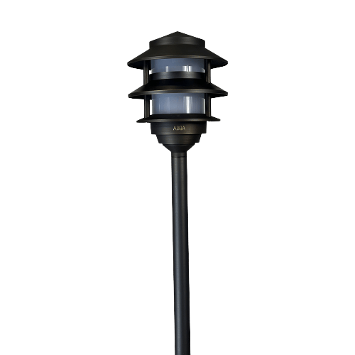 ABBA Lighting USA PLB22-DB Heavy-Duty Cast Brass Pagoda Path Light, 12V Low Voltage, G4 LED Compatible, IP65 - Dark Brass Finish