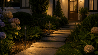 ABBA Lighting USA PLB23 Heavy-Duty Cast Brass Path Light, 12V Low-Voltage, IP65, G4 LED Compatible - Natural Brass Finish
