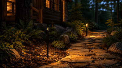 ABBA Lighting USA PLB25 Heavy-Duty Cast Brass Path Light, 12V Low-Voltage Landscape Fixture, IP65, Natural Brass or Dark Brass Finish