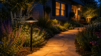 ABBA Lighting USA PLB26-DB Heavy-Duty Cast Brass Dome Path Light, 12V Low-Voltage, IP65 - Dark Brass Finish