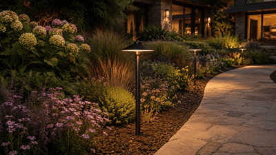 ABBA Lighting USA PLB26-DB Heavy-Duty Cast Brass Dome Path Light, 12V Low-Voltage, IP65 - Dark Brass Finish