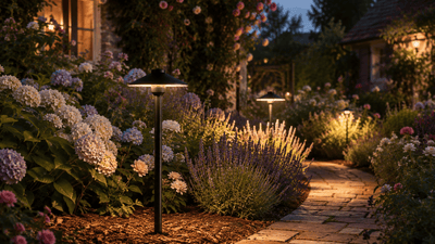 ABBA Lighting USA PLB26-DB Heavy-Duty Cast Brass Dome Path Light, 12V Low-Voltage, IP65 - Dark Brass Finish