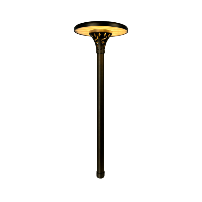 ABBA Lighting PLB28 Integrated Brass Path Light, 4W LED, 3000K Warm White, 12V AC/DC, IP65 - Natural Brass Finish