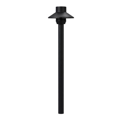 ABBA Lighting USA PLB30-BK Heavy-Duty Cast Brass Path Light, 12V Low-Voltage Landscape Fixture - Black Finish