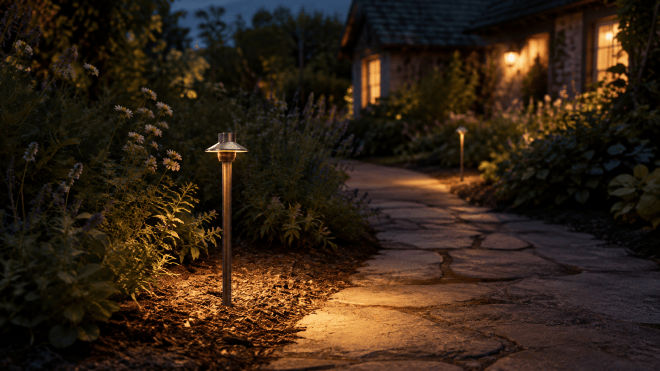 ABBA Lighting USA PLB30-NB Heavy-Duty Cast Brass Path Light, Natural Brass Finish, 12V Low-Voltage Landscape Fixture