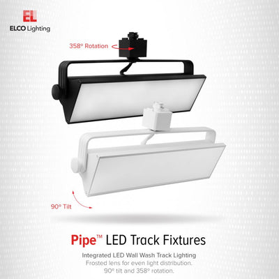 Elco 14W-58W 120V LED Pipe Wall Wash Track Fixture with 3-CCT Switch
