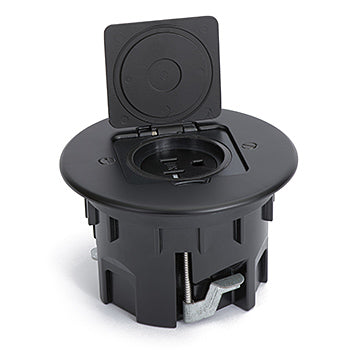 Lew Electric RB-OBK Round Box Single Outlet Black 20a