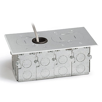 Lew Electric RCFB-2-A Recessed Floor Box Two Gang Aluminum