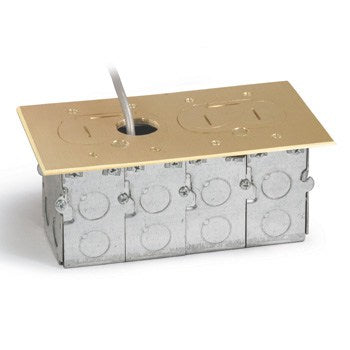 Lew Electric RCFB-2 Recessed Floor Box Two Gang Brass