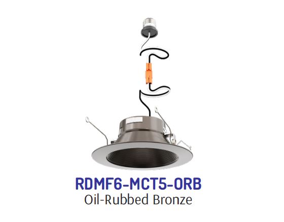 Westgate RDMF6-MCT5-ORB Westgate Signature Deep Baffle Retrofit Metal Led Recessed Trim 5CCT - Oil-Rubbed Bronze