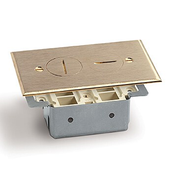 Lew Electric RRP-2-T Adjustable Duplex Comm./data Plate, Screw Plug, Brass