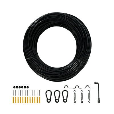 ABBA Lighting SLGC164 Cable Wire Kit for SL101 Bistro String Lights, 164 Ft, 304 Stainless Steel with Nylon Coating