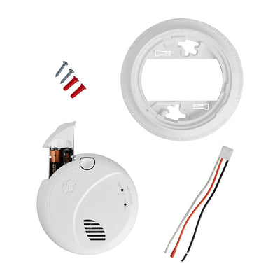 BRK SMCO100V-AC BRK Interconnect Hardwire Combination Smoke & Carbon Monoxide Alarm with Voice Alerts (12-pack)